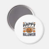 Aimant Joyeux Halloween Citrouille Design de Gravure Vint (Recto/Verso)