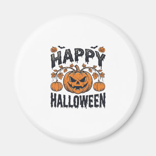 Aimant Joyeux Halloween Citrouille Design de Gravure Vint