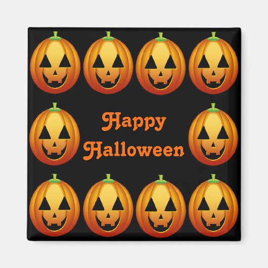Aimant Joyeux Halloween Citrouilles (Devant)