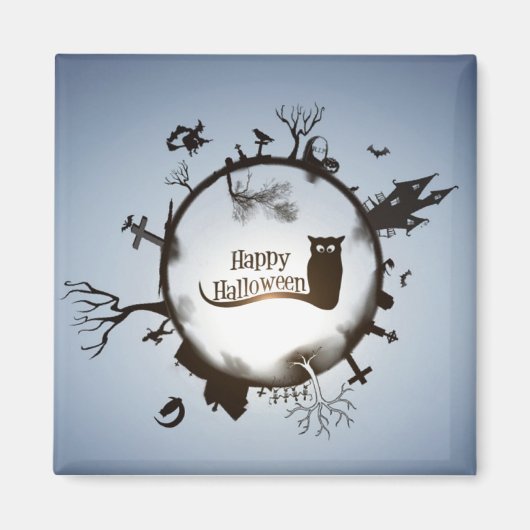 Aimant Joyeux Halloween Éffrayant Thème (Devant)