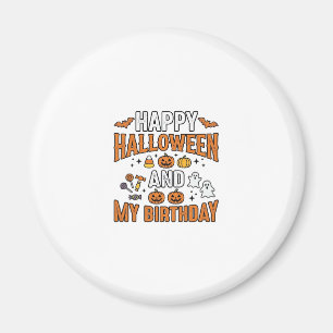 Aimant Joyeux Halloween Et Mon Anniversaire Design Vintag