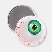 Aimant Joyeux Halloween ! Eyeball vert éffrayant (Recto/Verso)