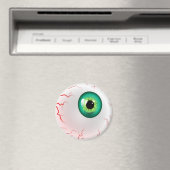 Aimant Joyeux Halloween ! Eyeball vert éffrayant (In Situ (Lave-vaisselle))