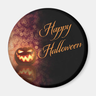 Aimant Joyeux Halloween Jack O'Lantern Orange Bokeh