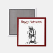 Aimant Joyeux Halloween Scary Éffrayant Demon Hell Chien (Recto/Verso)