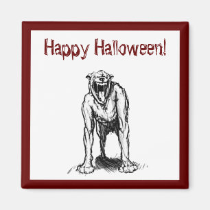 Aimant Joyeux Halloween Scary Éffrayant Demon Hell Chien