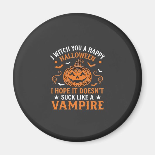 Aimant Joyeux Halloween Vampire Citrouille Sorcière Chape (Devant)