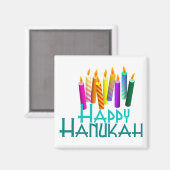 Aimant Joyeux Hanukah bougie magnétique (Recto/Verso)
