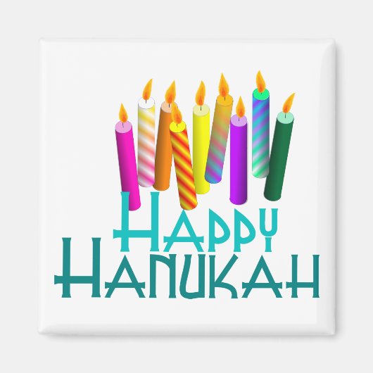 Aimant Joyeux Hanukah bougie magnétique (Devant)