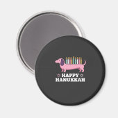 Aimant Joyeux Hanukkah chien teckel (Recto/Verso)