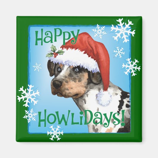 Aimant Joyeux Howliday Catahoula (Devant)
