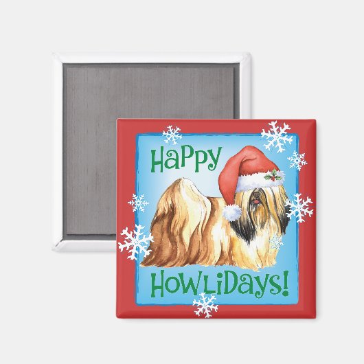 Aimant Joyeux Howlidays Lhasa Apso (Recto/Verso)