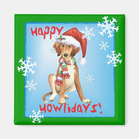 Aimant Joyeux Howlidays Saluki (Devant)