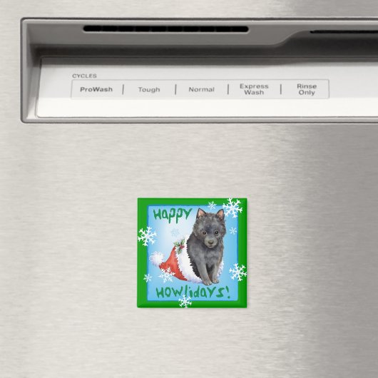 Aimant Joyeux Howlidays Schipperke (In Situ (Lave-vaisselle))