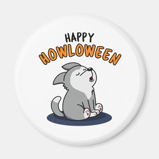 Aimant Joyeux Howloween Funny Chien Pun (Devant)