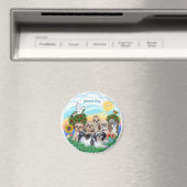 Aimant Joyeux Jour avec Six Chih Tzus (In Situ (Lave-vaisselle))