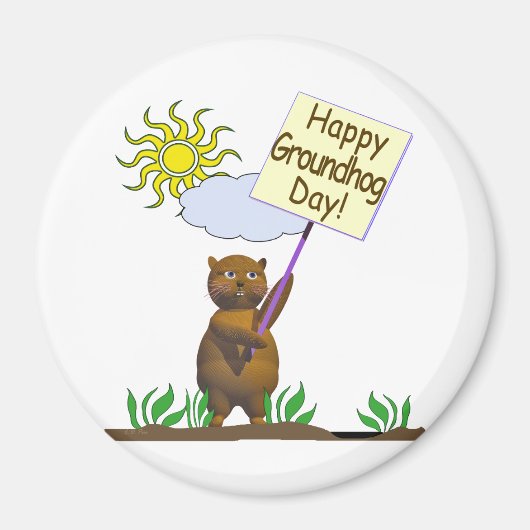 Aimant Joyeux Jour de la marmotte (Devant)