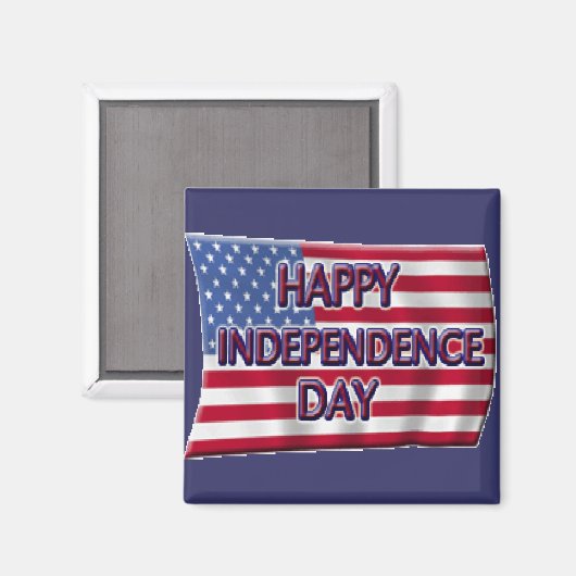 Aimant Joyeux Jour de l'Indépendance (Recto/Verso)