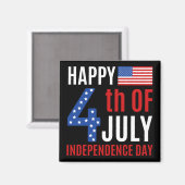 Aimant Joyeux Jour de l'Indépendance 4 juillet (Recto/Verso)
