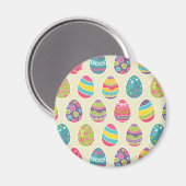 Aimant Joyeux Jour de Pâques aux oeufs de Pâques rétro (Recto/Verso)