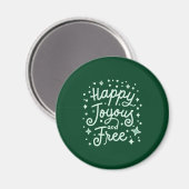 Aimant Joyeux, Joyeux, Libre, Joyeux, Noël (Recto/Verso)