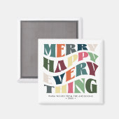 Aimant Joyeux Joyeux Tout Super Noël de vacances (Recto/Verso)