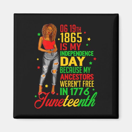 Aimant Joyeux JunetDix Est Ma Fête De L'Indépendance Libr (Devant)
