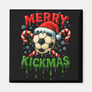 Aimant Joyeux Kickmas Soccer Noël Glace de Bonbon en Cann