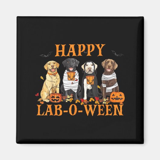 Aimant Joyeux Lab-O-Ween Labrador Saison Halloween Chien (Devant)