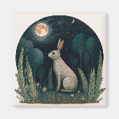 Aimant Joyeux lapin au clair de lune (Devant)
