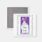 Aimant Joyeux Lapin de Pâques (Recto/Verso)