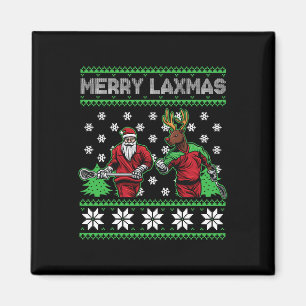 Aimant Joyeux Laxmas Lacrosse de Noël moche Père Noël Rei