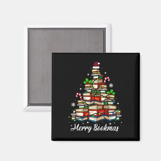 Aimant Joyeux livres de Noël Arbre de Noël Lover Sant (Recto/Verso)