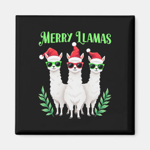 Aimant Joyeux Llamas Drôle Noël Llama Vacances Animales