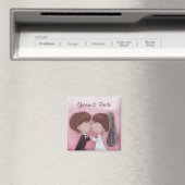 Aimant Joyeux Mariage (personnalisable) (In Situ (Lave-vaisselle))