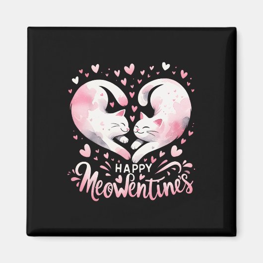 Aimant Joyeux Meowentin de la Saint-Valentin drôle de cha (Devant)