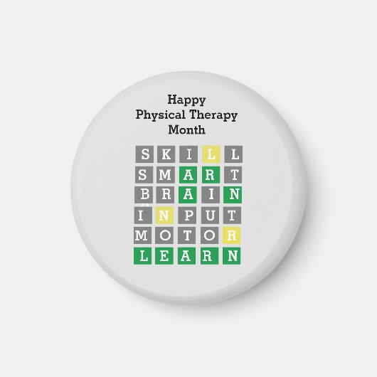 Aimant Joyeux Mois de thérapie physique sur mesure Wordle (Devant)