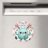 Aimant Joyeux monstre bleu Noël mignon (In Situ (Lave-vaisselle))