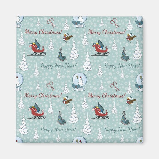 Aimant Joyeux motif de Noël (Devant)