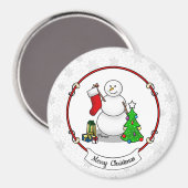 Aimant Joyeux Noël 2 Arbre Stocker Snowman (Recto/Verso)