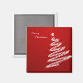 Aimant Joyeux Noël Arbre de Noël Rouge (Recto/Verso)