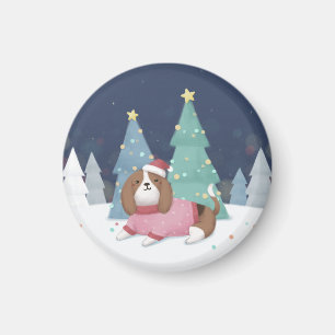 Aimant Joyeux Noël : Art d'Illustration Beagle