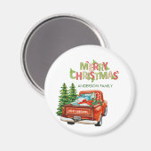 Aimant Joyeux Noël au pin rouge (Recto/Verso)