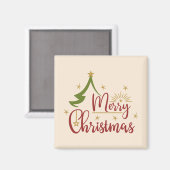 Aimant Joyeux Noël avec arbre (Recto/Verso)