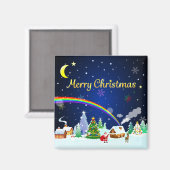 Aimant Joyeux Noël avec Crescent Moon (Recto/Verso)