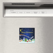 Aimant Joyeux Noël avec Crescent Moon (In Situ (Lave-vaisselle))