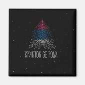 Aimant Joyeux Noël avec drapeau de la Serbie (Devant)