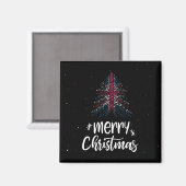 Aimant Joyeux Noël avec drapeau du Royaume-Uni (Recto/Verso)