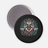 Aimant Joyeux Noël berger allemand classique T-shirt (Recto/Verso)