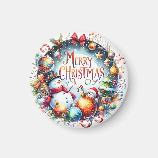 Aimant Joyeux Noël cadeau de Noël (Devant)